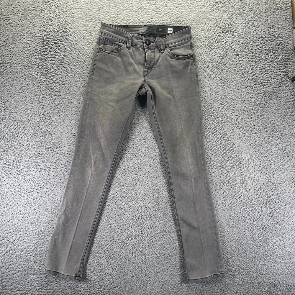 Volcom 2x4 Jeans Mens 28x31 Gray Cotton Denim Skinny Workwear Travel Stretch